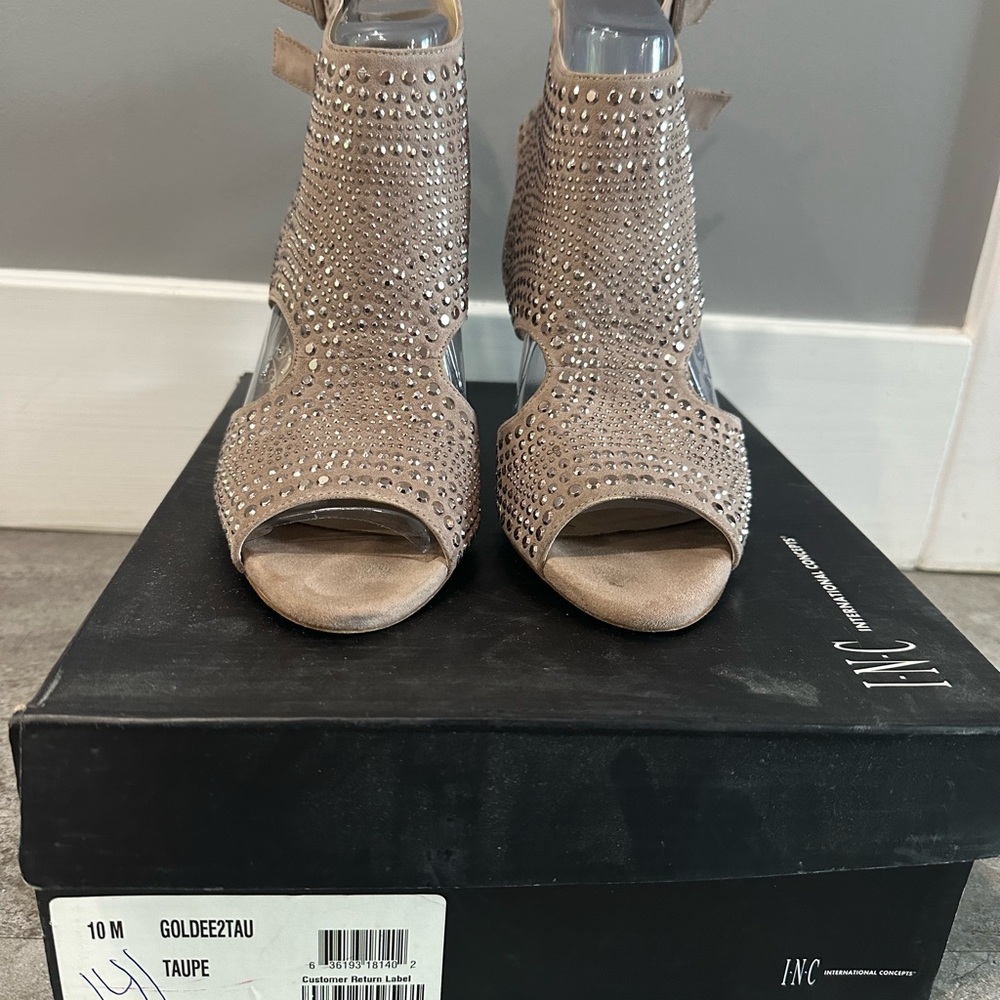 INC International Concepts Studded Taupe Heels
